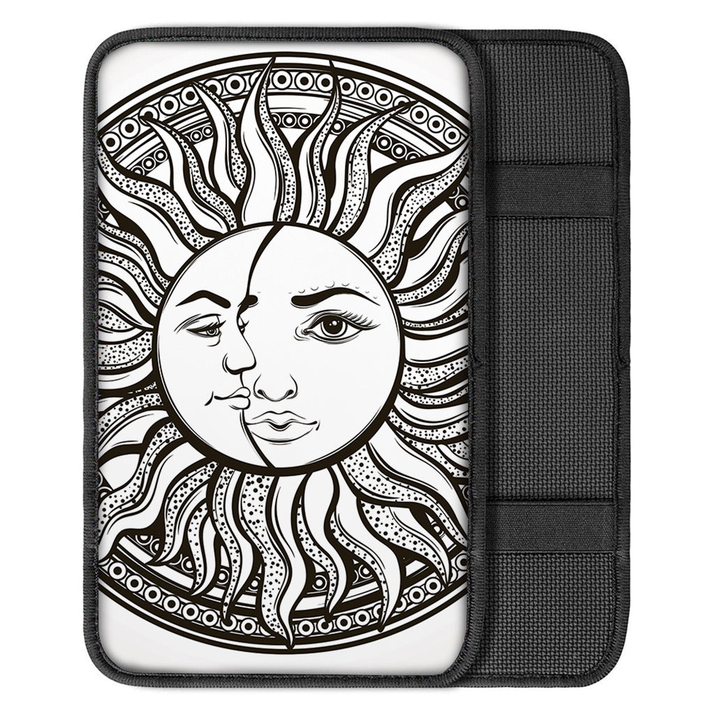 Bohemian Celestial Sun And Moon Print Car Center Console Cover