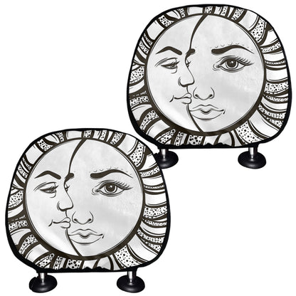 Bohemian Celestial Sun And Moon Print Car Headrest Covers