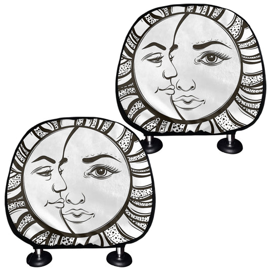 Bohemian Celestial Sun And Moon Print Car Headrest Covers