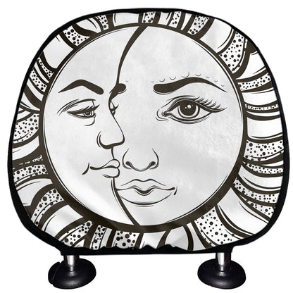 Bohemian Celestial Sun And Moon Print Car Headrest Covers