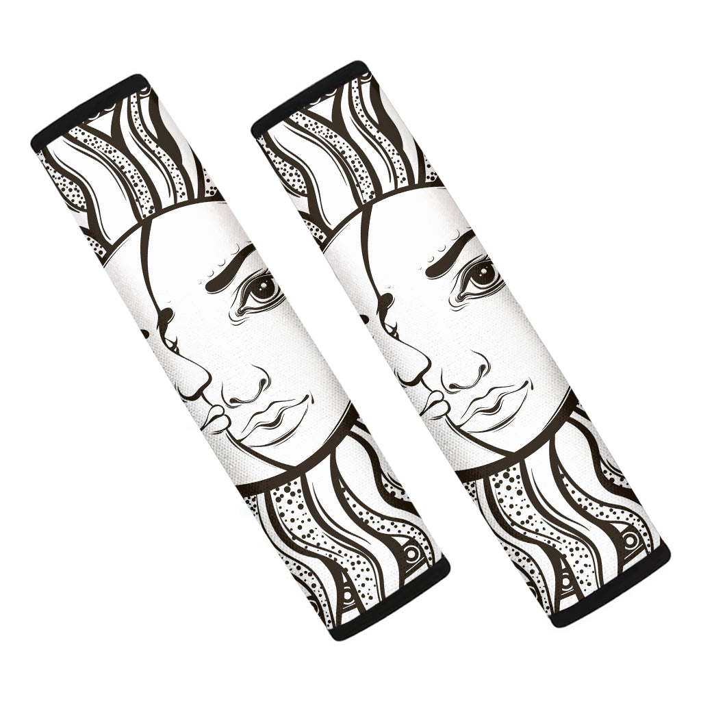 Bohemian Celestial Sun And Moon Print Car Seat Belt Covers