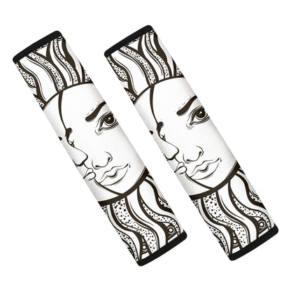 Bohemian Celestial Sun And Moon Print Car Seat Belt Covers