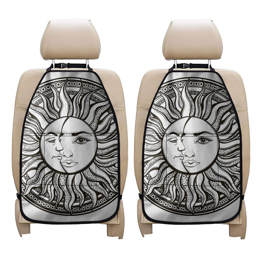 Bohemian Celestial Sun And Moon Print Car Seat Organizers