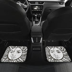 Bohemian Celestial Sun And Moon Print Front and Back Car Floor Mats