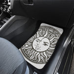 Bohemian Celestial Sun And Moon Print Front and Back Car Floor Mats