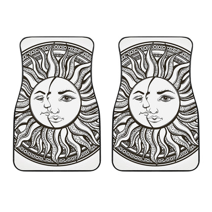 Bohemian Celestial Sun And Moon Print Front Car Floor Mats
