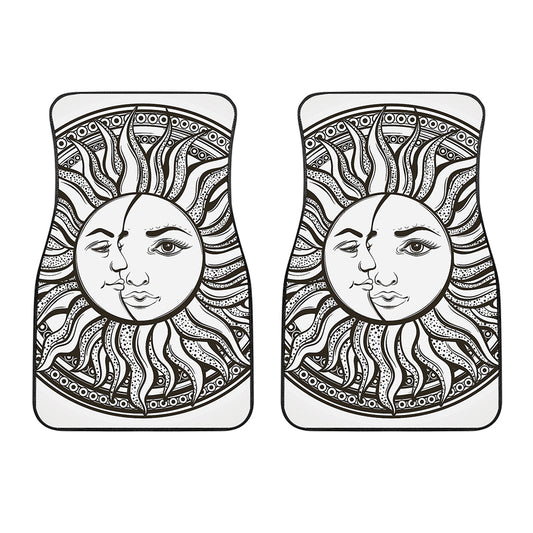 Bohemian Celestial Sun And Moon Print Front Car Floor Mats