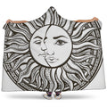 Bohemian Celestial Sun And Moon Print Hooded Blanket