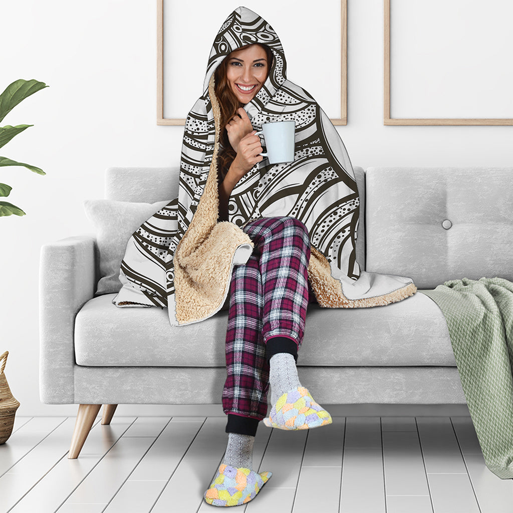 Bohemian Celestial Sun And Moon Print Hooded Blanket