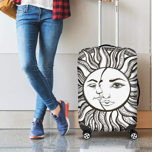 Bohemian Celestial Sun And Moon Print Luggage Cover