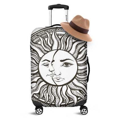 Bohemian Celestial Sun And Moon Print Luggage Cover
