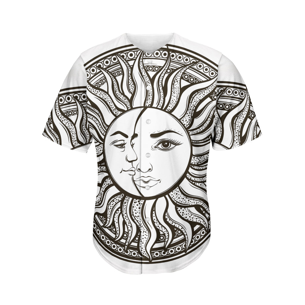 Bohemian Celestial Sun And Moon Print Men's Baseball Jersey