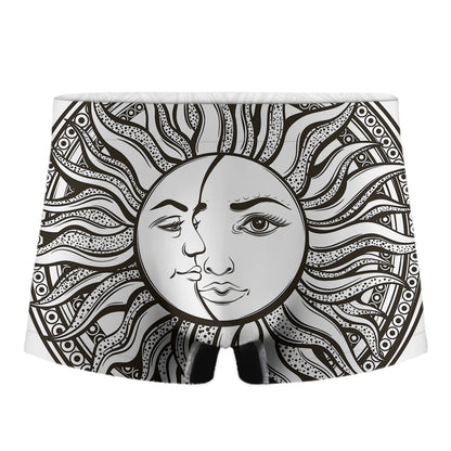 Bohemian Celestial Sun And Moon Print Men's Boxer Briefs