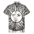Bohemian Celestial Sun And Moon Print Men's Short Sleeve Shirt