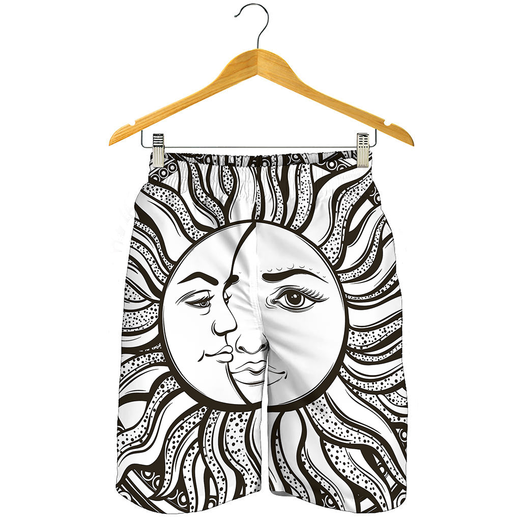 Bohemian Celestial Sun And Moon Print Men's Shorts