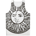 Bohemian Celestial Sun And Moon Print Men's Tank Top