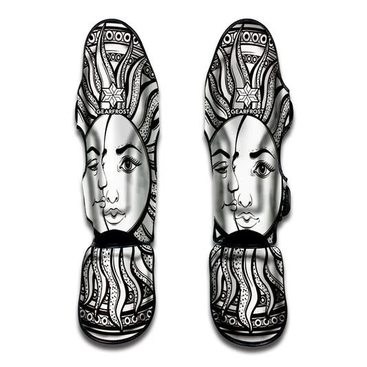 Bohemian Celestial Sun And Moon Print Muay Thai Shin Guard