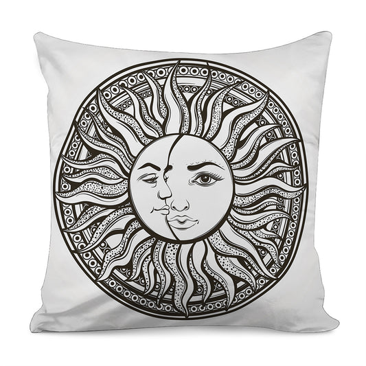 Bohemian Celestial Sun And Moon Print Pillow Cover