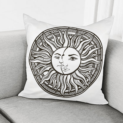 Bohemian Celestial Sun And Moon Print Pillow Cover