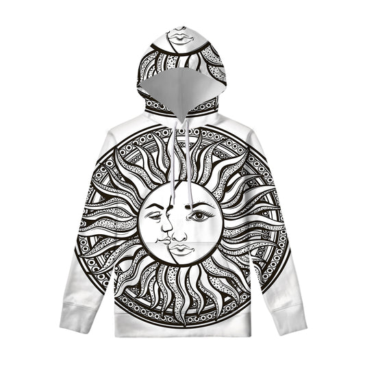 Bohemian Celestial Sun And Moon Print Pullover Hoodie