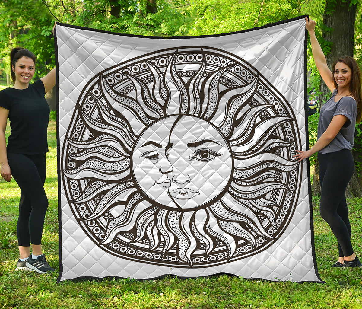 Bohemian Celestial Sun And Moon Print Quilt