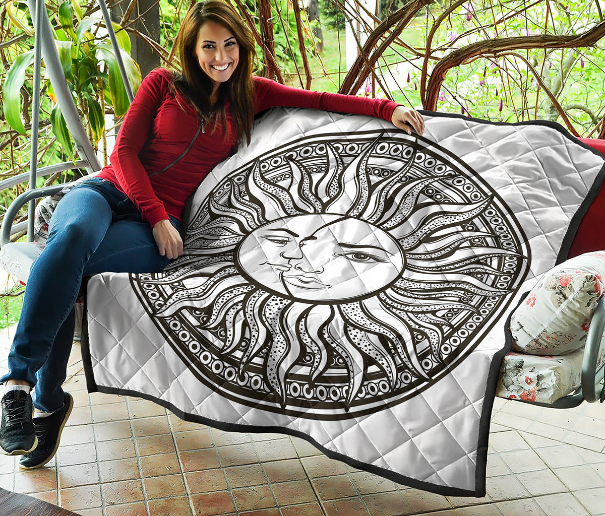 Bohemian Celestial Sun And Moon Print Quilt