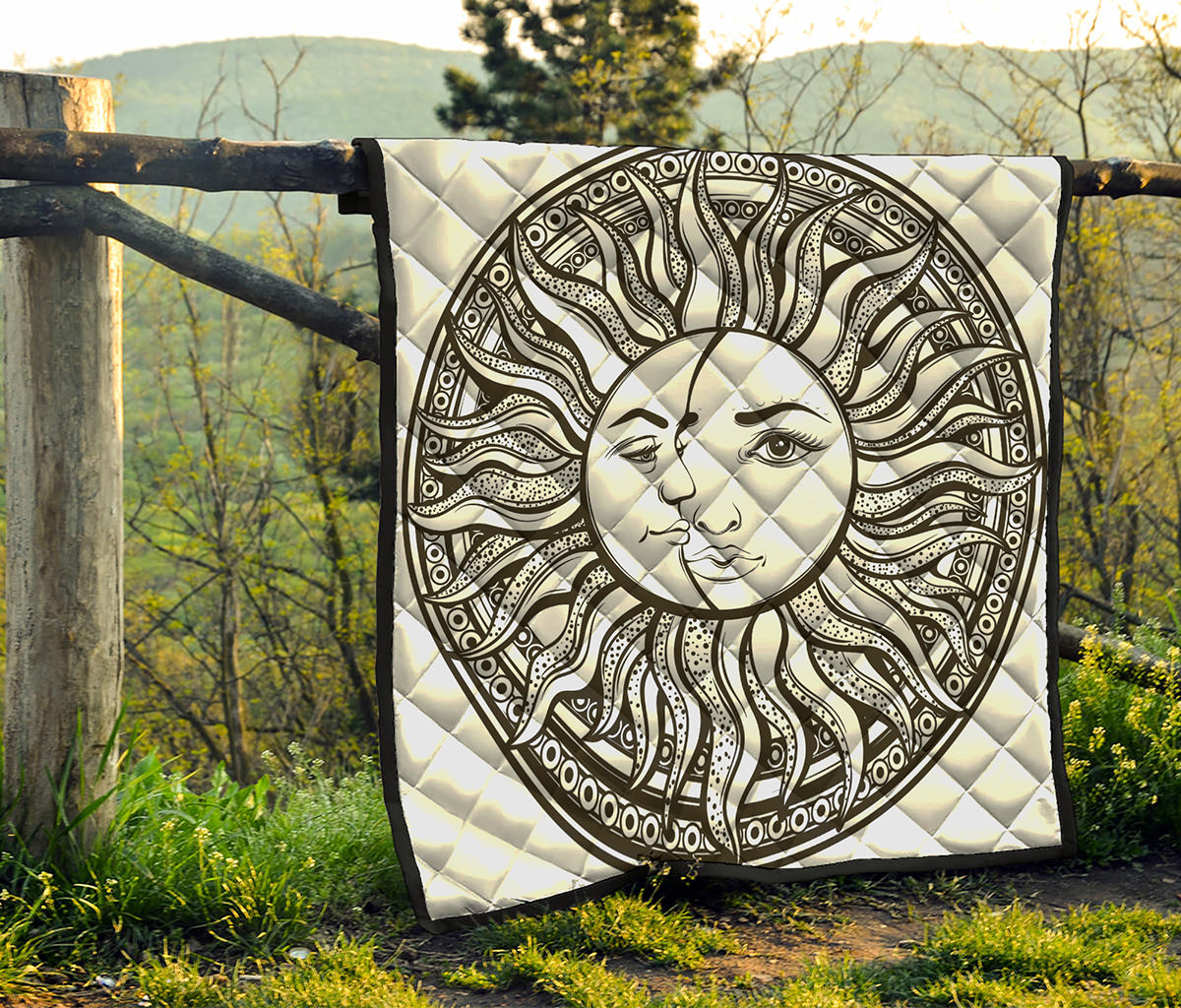 Bohemian Celestial Sun And Moon Print Quilt