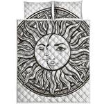 Bohemian Celestial Sun And Moon Print Quilt Bed Set
