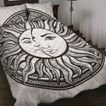 Bohemian Celestial Sun And Moon Print Quilt Bed Set