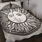 Bohemian Celestial Sun And Moon Print Quilt Bed Set