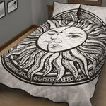 Bohemian Celestial Sun And Moon Print Quilt Bed Set