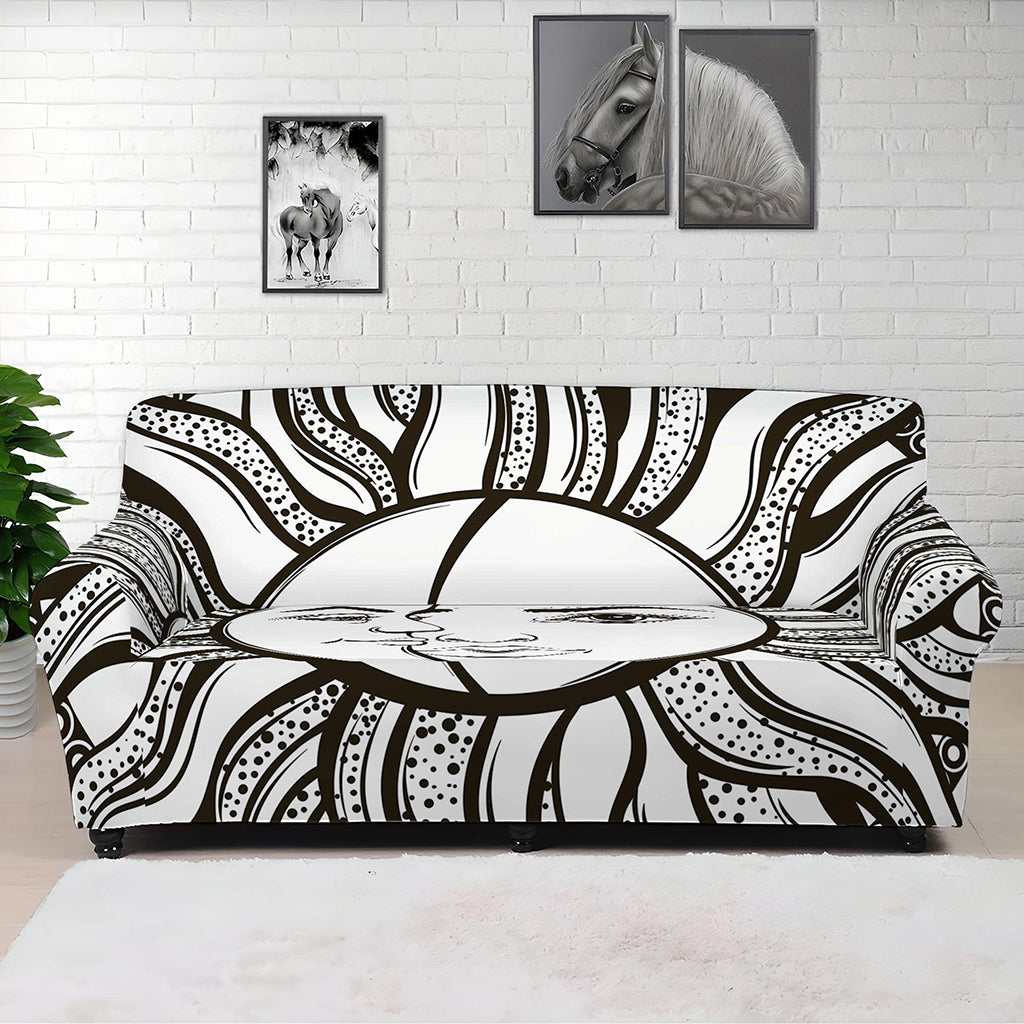 Bohemian Celestial Sun And Moon Print Sofa Cover