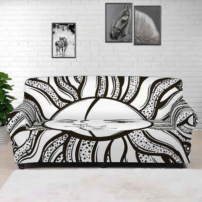 Bohemian Celestial Sun And Moon Print Sofa Cover