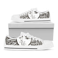 Bohemian Celestial Sun And Moon Print White Low Top Sneakers