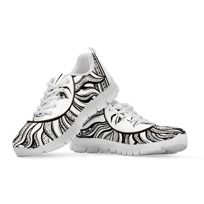 Bohemian Celestial Sun And Moon Print White Sneakers