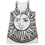 Bohemian Celestial Sun And Moon Print Women's Racerback Tank Top