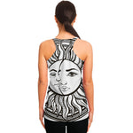 Bohemian Celestial Sun And Moon Print Women's Racerback Tank Top