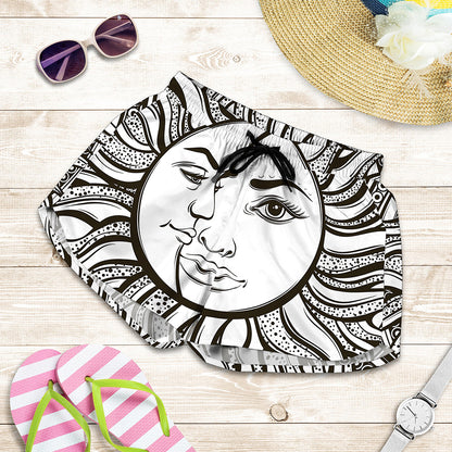 Bohemian Celestial Sun And Moon Print Women's Shorts