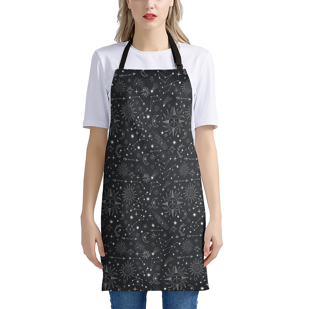 Bohemian Constellation Pattern Print Apron