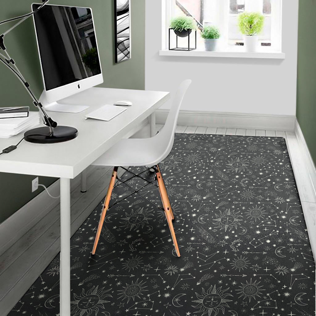 Bohemian Constellation Pattern Print Area Rug