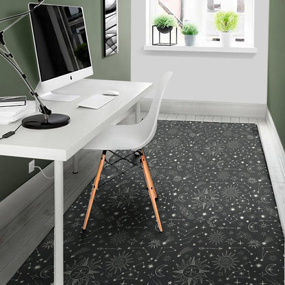 Bohemian Constellation Pattern Print Area Rug