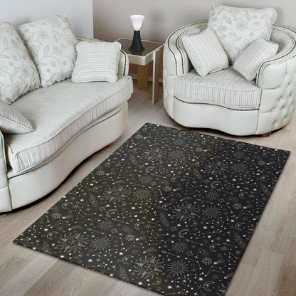 Bohemian Constellation Pattern Print Area Rug