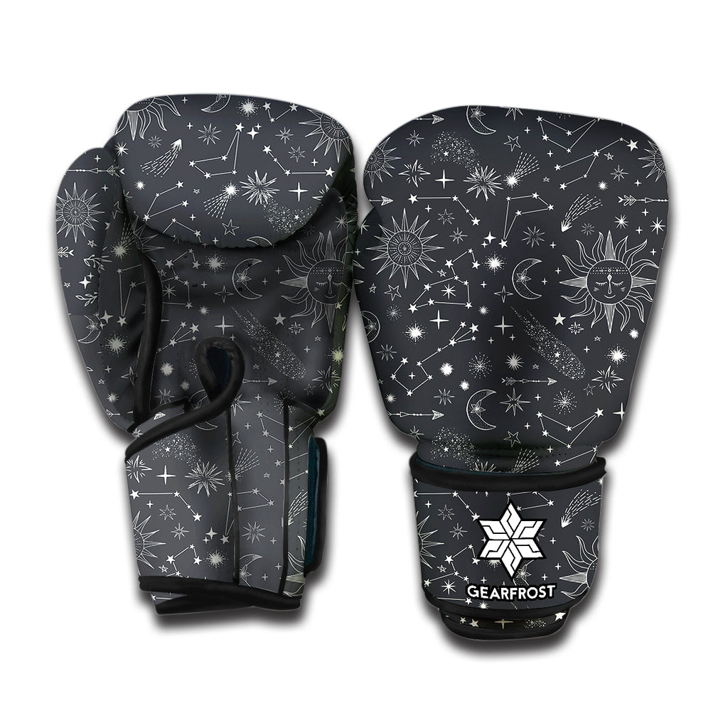 Bohemian Constellation Pattern Print Boxing Gloves