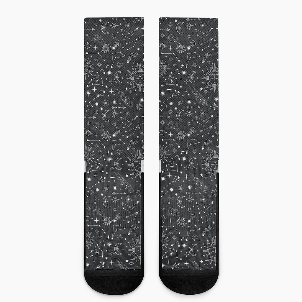 Bohemian Constellation Pattern Print Crew Socks