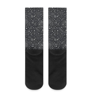 Bohemian Constellation Pattern Print Crew Socks