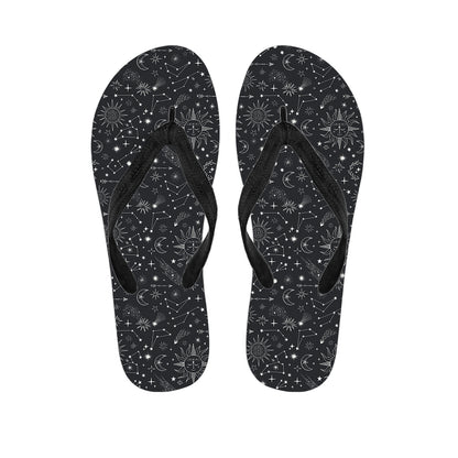 Bohemian Constellation Pattern Print Flip Flops