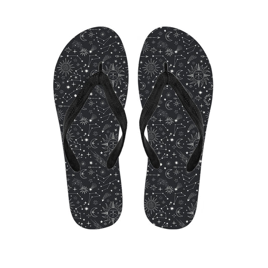 Bohemian Constellation Pattern Print Flip Flops