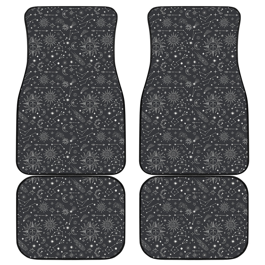 Bohemian Constellation Pattern Print Front and Back Car Floor Mats