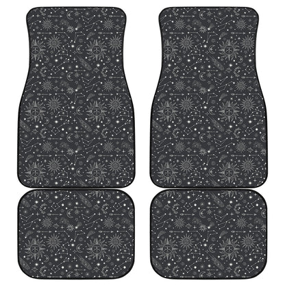Bohemian Constellation Pattern Print Front and Back Car Floor Mats