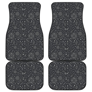 Bohemian Constellation Pattern Print Front and Back Car Floor Mats